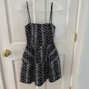 Elliatt Black Dress with Multicolor Accents
